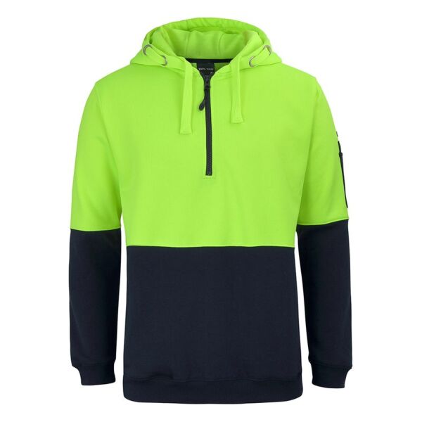 Mens Hi Vis Half Zip Hoodie Thumbnail