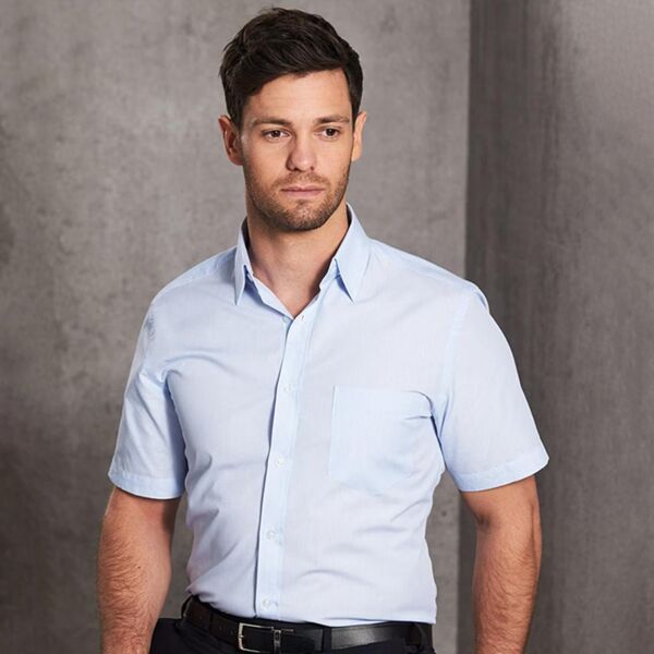 Mens Fine Stripe Short Sleeve Shirt Thumbnail