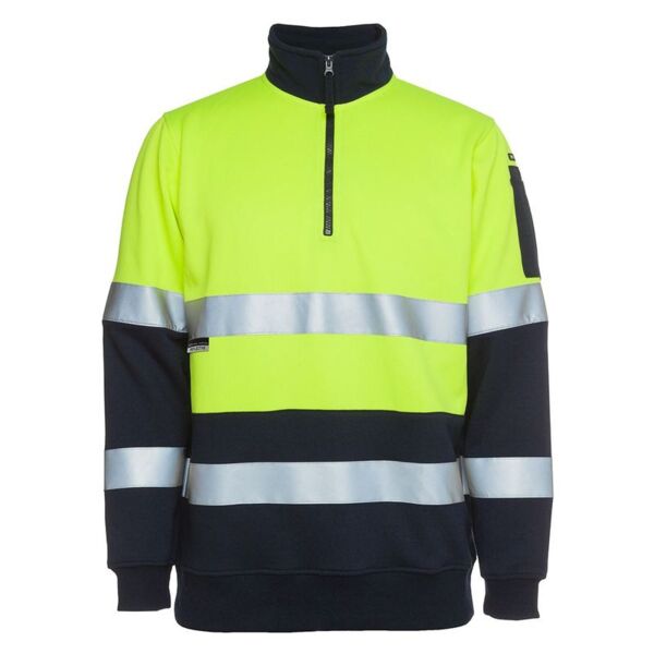 Mens Hi Vis Half Zip (D+N) Fleecy Sweat Thumbnail