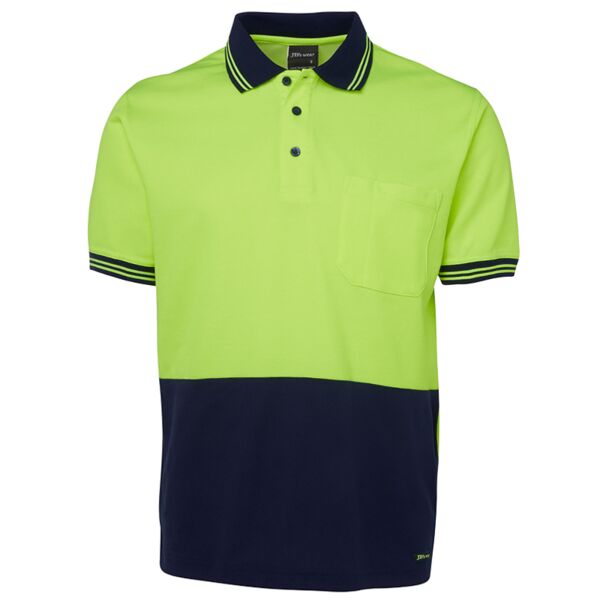 Mens Hi Vis Short Sleeve Cotton Back Polo Thumbnail