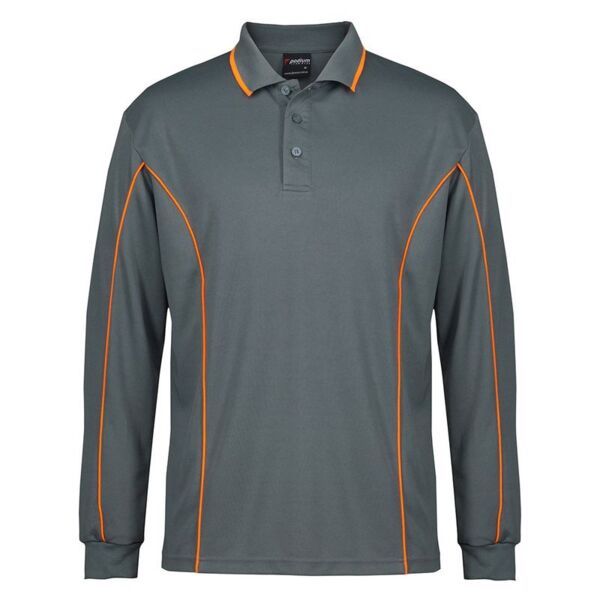 Mens Podium Long Sleeve Piping Polo Thumbnail