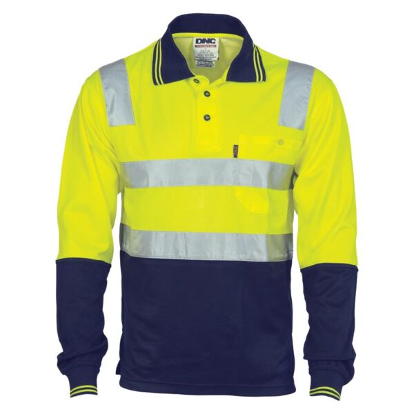 Cotton Back Hi Vis Two Tone Polo Shirt with CSR Tape Thumbnail