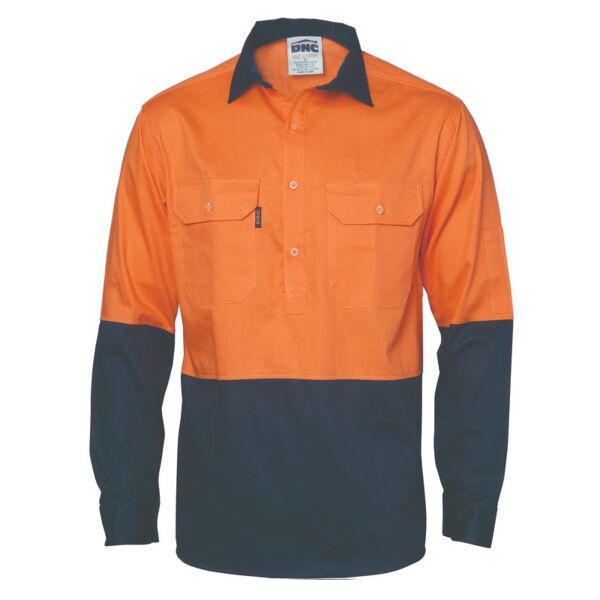 2 Tone Cool Breeze Close Front Cotton Shirt Thumbnail